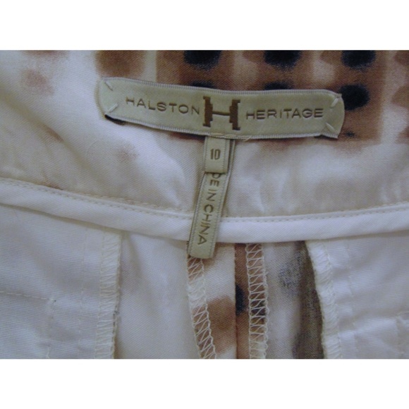 Halston Heritage Fading Dots silk pants Sz 10 - Picture 5 of 5